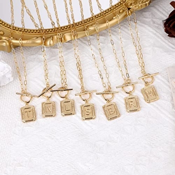 Trendy MJartoria Layered Initial Necklace for Women - Gold