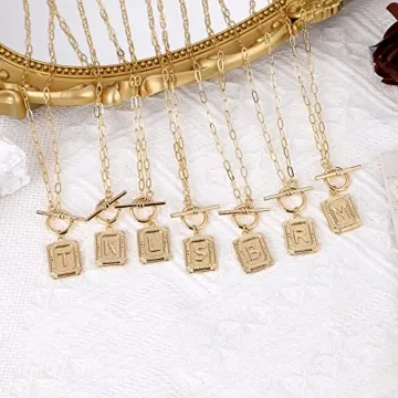 Trendy MJartoria Layered Initial Necklace for Women - Gold