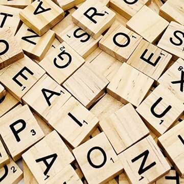 MYYZMY 200 Pcs Scrabble Letters - Premium Wood Tiles for Crafts and Games