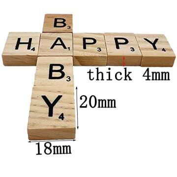 MYYZMY 200 Pcs Wood Scrabble Letters for Crafts