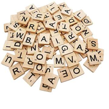 MYYZMY 200 Pcs Wood Scrabble Letters for Crafts