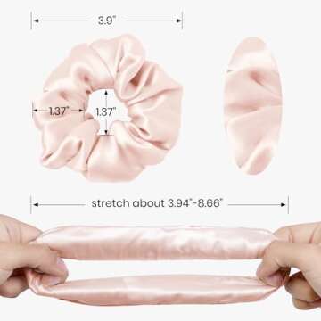 LILYSILK Silk Hair Scrunchies/Ties for Frizz & Breakage Prevention, 100% Mulberry, No Damage, Elasti...