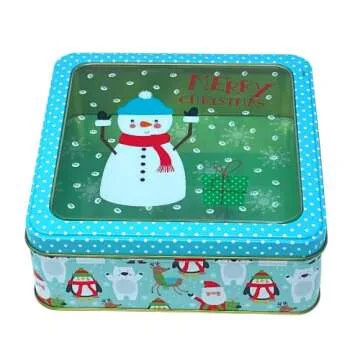 Plum Designs 3 Christmas Cookie Tins- Christmas Cookie Tins with Lids for Gift Giving, Christmas Tins Holiday Cookie Boxes, Christmas Tins for Cookies and Gifts (Joyous Christmas Tins)