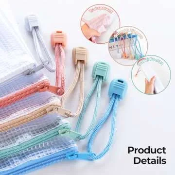 20pcs Mesh Zipper Pouch Bags File Puzzle Storage Bags, A4 Zipper Bags for Organizing Storage, Waterproof Zipper Pouches with Label Pocket, Board Games and Office Supplies (Morandi Colors)