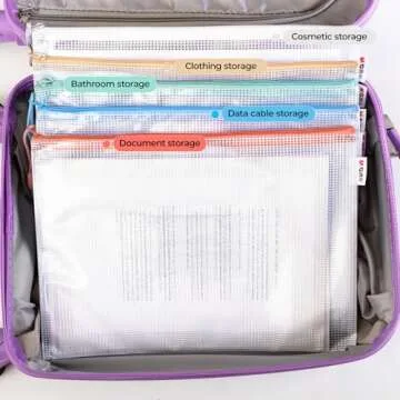 20pcs Mesh Zipper Pouch Bags File Puzzle Storage Bags, A4 Zipper Bags for Organizing Storage, Waterproof Zipper Pouches with Label Pocket, Board Games and Office Supplies (Morandi Colors)