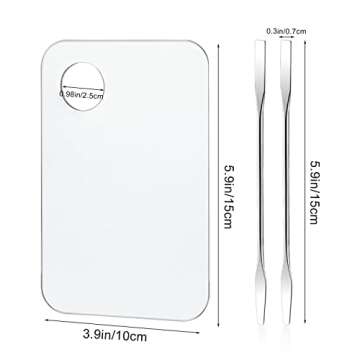 2PCS Acrylic Cosmetic Palette with 2PCS Spatula Tool,Makeup Palette Mixing Tray Apply for Foundation...