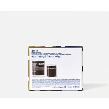 Malin + Goetz Get Lit Candle Set, Cannabis Candle Duo, 9 oz. & 2.35 oz. – Rich & Earthy Aroma Fragrance Scented Candle, Natural Wax Blend, Vegan & Cruelty Free, Single Wick Candle