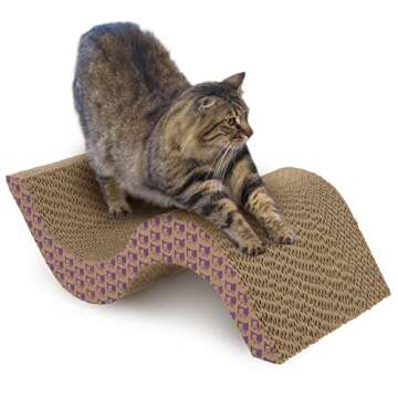 SmartyKat Super Scratcher+ Scroll Corrugated Cat Scratcher, Catnip Infusion Technology - Brown, Doub...