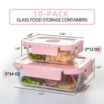 HAKEEMI Glass Meal Prep Containers Set - Durable & Elegant