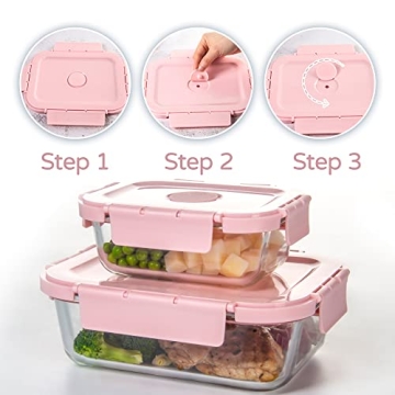 HAKEEMI Glass Meal Prep Containers Set - Durable & Elegant