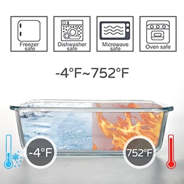 HAKEEMI Glass Meal Prep Containers Set - Durable & Elegant