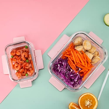 HAKEEMI Glass Meal Prep Containers Set - Durable & Elegant