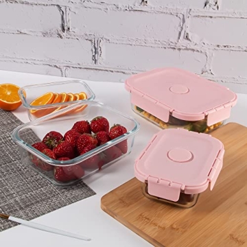 HAKEEMI Glass Meal Prep Containers Set - Durable & Elegant