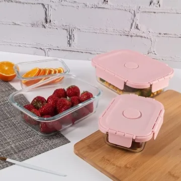 HAKEEMI Glass Meal Prep Containers Set - Durable & Elegant