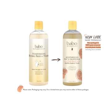 Babo Botanicals Moisturizing 2-in-1 Bubble Bath & Wash - Organic Calendula & Oat Milk - 15 oz - 2-Pa...