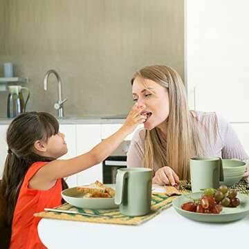 Shopwithgreen Plastic Dinnerware Sets (16PCS) - Lightweight & Unbreakable Dinnerware Set - Microwave...