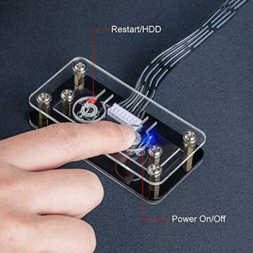 OwlTree Desktop Computer Power Button - External PC Case Motherboard Switch - On/Off Power Supply Bu...