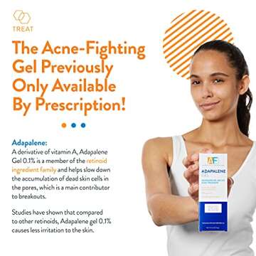 Acne Free Adapalene Gel 0.1%, Once-Daily Topical Retinoid Acne Treatment, 30 Day Supply, 0.5 Ounce