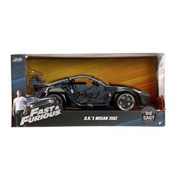 Jada Toys Fast & Furious 1:24 D.K.'s Nissan 350Z Die-cast Car, Toys for Kids and Adults, Grey and Black (97172)