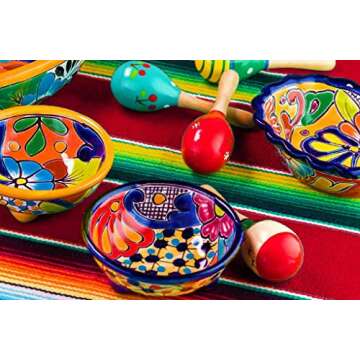 Alondra's Imports Handwoven Serape Table Runner (84" x 15") - Ruby Red - Vibrant Mexican Decor