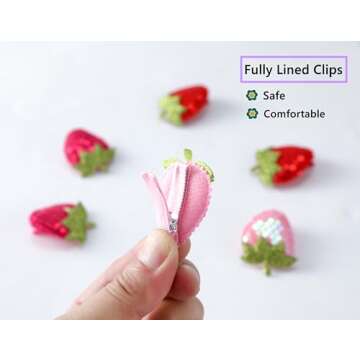 AACKS Girls Strawberry Hair Clips Stawberry Hair Pins Hair Accessories Little Girl Hair Accessories Stawberry Hair Barrettes