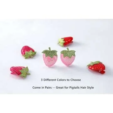 AACKS Girls Strawberry Hair Clips Stawberry Hair Pins Hair Accessories Little Girl Hair Accessories Stawberry Hair Barrettes