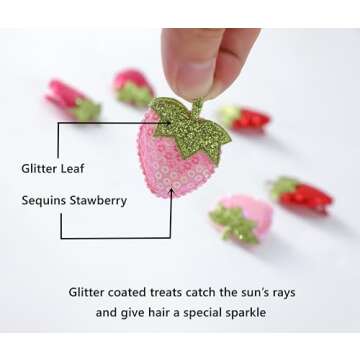 AACKS Girls Strawberry Hair Clips Stawberry Hair Pins Hair Accessories Little Girl Hair Accessories Stawberry Hair Barrettes