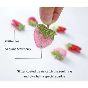 AACKS Girls Strawberry Hair Clips Stawberry Hair Pins Hair Accessories Little Girl Hair Accessories Stawberry Hair Barrettes