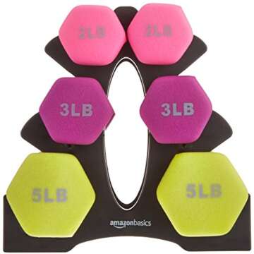 Amazon Basics 20-Pound Dumbbell Set with Stand