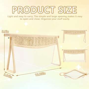 Boho Patch Bag Clear Makeup Letter Bag, Waterproof Zipper Make up Bag Toiletry Pouch for Women Girls...