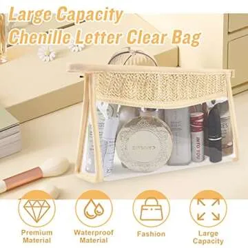 Stylish Boho Patch Makeup Bag: Waterproof & Versatile