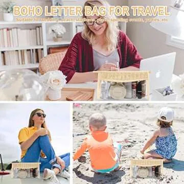 Stylish Boho Patch Makeup Bag: Waterproof & Versatile