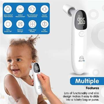 Elepho eTherm Ear & Forehead Non-Contact Thermometer Infrared & Digital Thermometers for Adults, Kid...