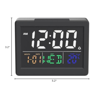 Digital Alarm Clock with USB Charger and Adjustable Brightness