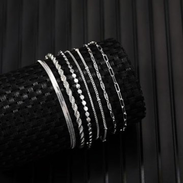 Trendy Kyerlyn Waterproof Silver Bracelet Set for Women