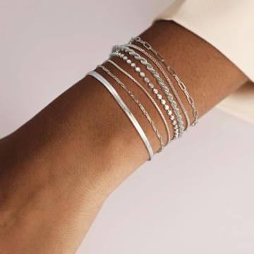 Trendy Kyerlyn Waterproof Silver Bracelet Set for Women