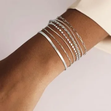Trendy Kyerlyn Waterproof Silver Bracelet Set for Women