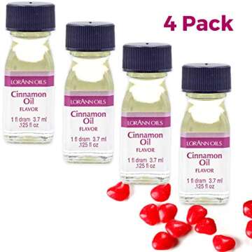 LorAnn Cinnamon Oil SS Flavor - 1 Dram Bottle (4 Pack)