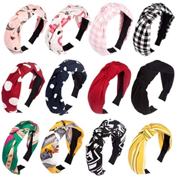 Cubaco 12 Pack Knotted Headbands - Stylish & Comfortable