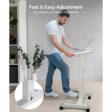 OCOMMO Mobile Podium Adjustable Tilt Desk for Meetings