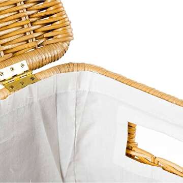 Elegant Narrow Wicker Laundry Hamper for Small Spaces
