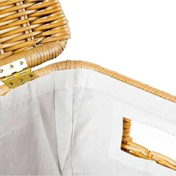 Elegant Narrow Wicker Laundry Hamper for Small Spaces