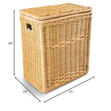 Elegant Narrow Wicker Laundry Hamper for Small Spaces