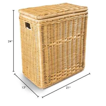 Elegant Narrow Wicker Laundry Hamper for Small Spaces