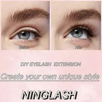Clear Band Lasshes Clusters Russian D Curl Ninglash NF14 DIY Eyelash Extension 96 Pcs Individual Lash Extensions Soft Natural Lightweight 10/12/14/16mm Mix Resuale Eyelash Cluster Lashes for Home use