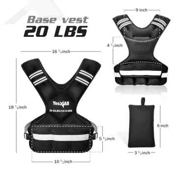Yes4All Adjustable Weighted Vest 20-32lbs for Men & Women