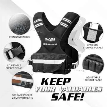 Yes4All Adjustable Weighted Vest 20-32lbs for Men & Women