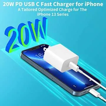 【MFi Certified】iPhone 14 13 Fast Charger, MIRAREED 2 Pack 20W PD USB C Power Delivery Wall Charger Adapter + 6FT Type C to Lightning Quick Charge Sync Cable for iPhone 14 13 12 11 Pro/XS/XR/X/SE/iPad