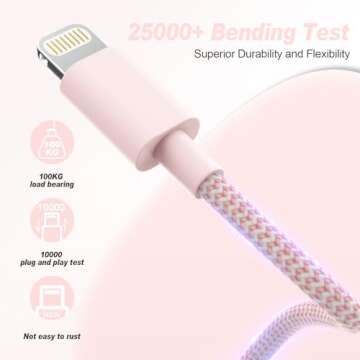 [Apple MFi Certified] iPhone Charger, 6Pack (3/3/6/6/6/10 FT) Fast Charging Long Lightning Cable, High Speed Transfer USB Charger Cord for iPhone 14 13 12 11 Pro Max/XR/XS/X/8/7/6Plus iPad