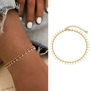 MYEARS Women Gold Anklet Pineapple Dangle Dainty Foot Chain 14K Gold Filled Summer Boho Beach Simple Cute Jewelry Gift